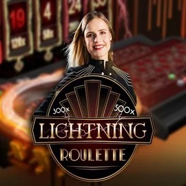 Lightning Roulette online game logo by Evolution on winrolla-casino.eu.com
