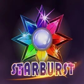 Starburst slot logo by NetEnt at WinRolla Casino